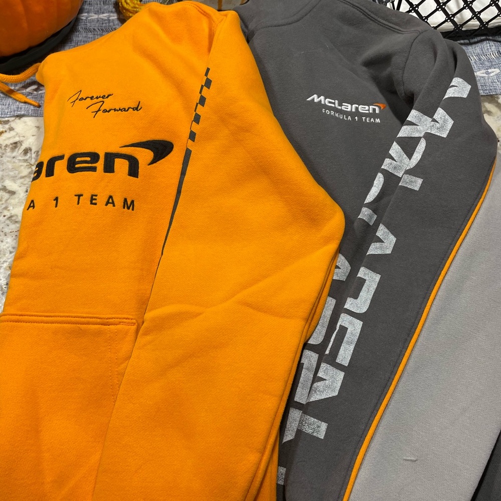 Hollister Orange and Gray Sweatshirts